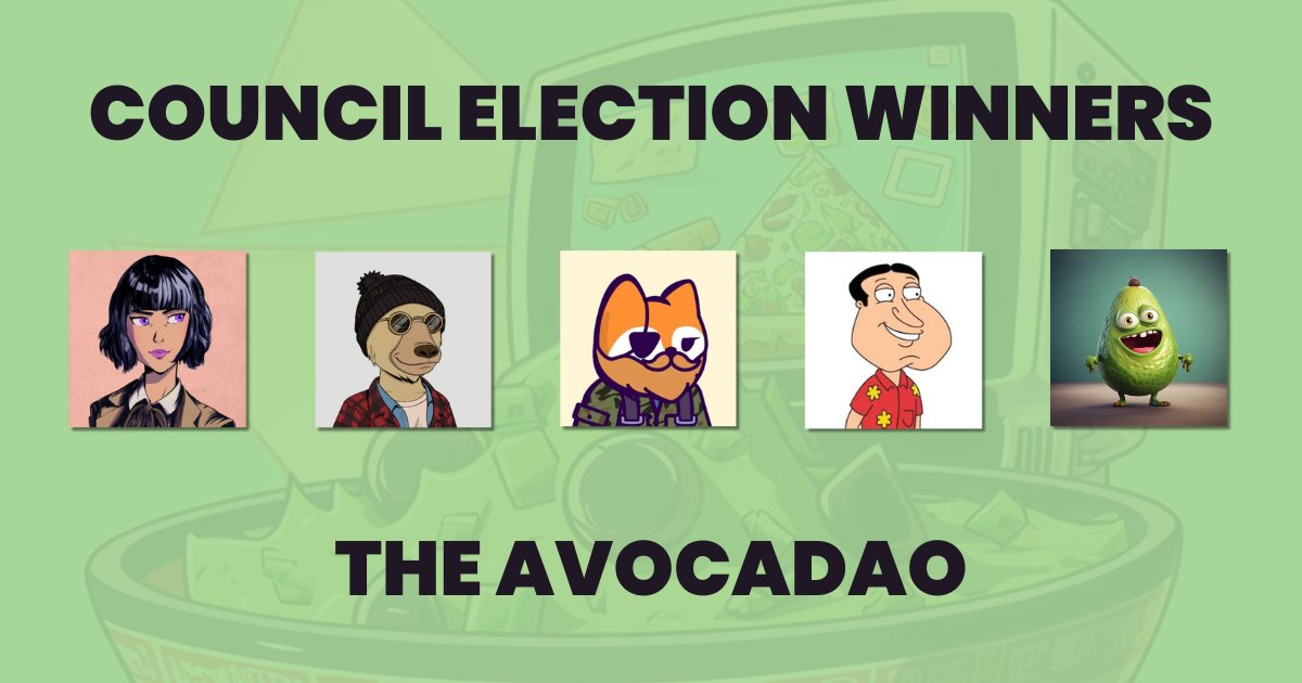 guac_gg's tweet photo. HUGE NEWS! 🚨

Congratulations to the winner's of the AvocaDAO council nominations to help lead $GUAC's mission.

@FlutureSol 
@Mr_Burns_Sol 
@CardsTradeup 
@Timothy_CMFI 
@guac_gg Interns (Combined Into 1 Vote)

🧵 https://t.co/95Sxl3JySO