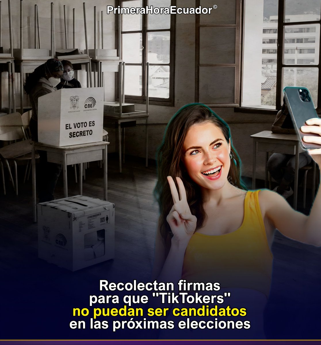 PrimeraHoraEc's tweet photo. ➤ “No queremos tiktokeros ni personas sin experiencia. No queremos vag*s...”, se indica en la petición a través de la plataforma https://t.co/jwbF4Iez7G

✍️ El objetivo es recolectar 10.000 rúbricas y hasta este 19 de mayo 9.783 personas ya han firmado. https://t.co/jGRWgCU4zA