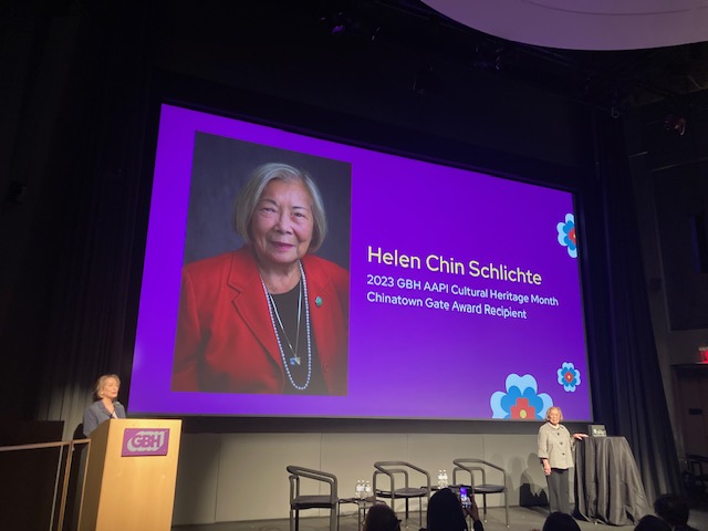 esevilla1's tweet photo. Congratulations Helen Chin Schlichte 2023 recipient of the Chinatown Gate Award @wgbh Asian Community Fund @bostonfdn #AAPIHeritageMonth https://t.co/mTwe1lj1qV