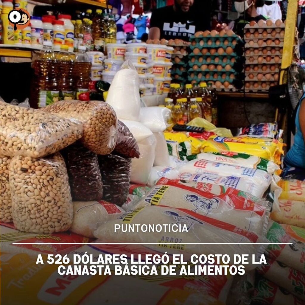 La canasta básica de alimentos en Venezuela, calculada para una familia de cinco personas, alcanzó los 526 dólares el mes pasado, un incremento del 3 % respecto a marzo, cuando tuvo un costo de 510,88 dólares, informó este lunes el Centro de Documentació… instagr.am/p/CskPm2EteqE/