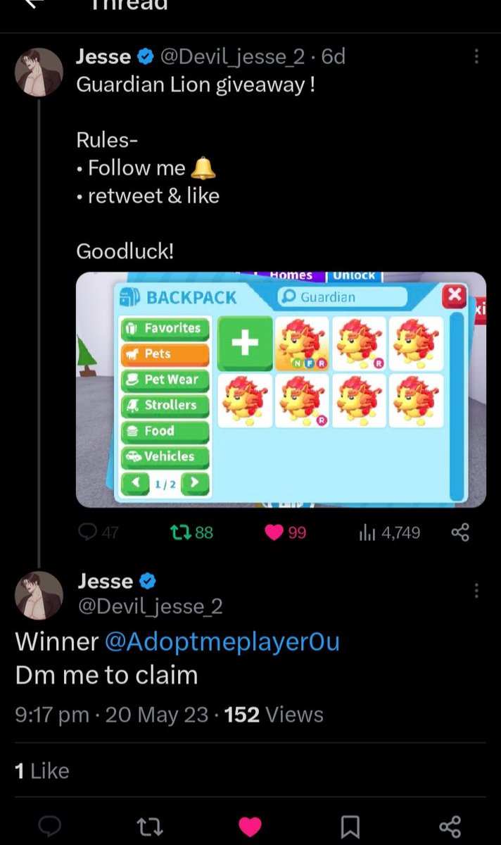 twininim's tweet photo. EXPOSING @Devil_jesse_2  
For faking a giveaway i joined his gw in my dump acc and i won but it's been days... he wasn't replying.
I also noticed the winners he/she picks are always the account that has  few followers
So if they expose him for faking only few peeps can see. https://t.co/VLeGoZBOUV