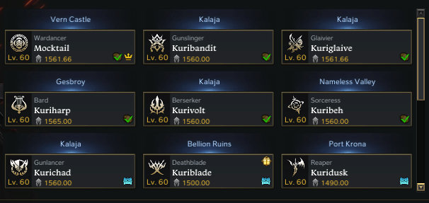 MocktailRS's tweet photo. Last 3 months in Lost Ark was pretty nuts. 1560+ x7 (+20 weapon x7), finished LOS 30, did Deathless Inferno Vykas (Gunlancer POV), and maxed out collectibles again. Also been grinding Brel HM - full ancient on 6/7 chars. https://t.co/LdrrSHF2Jo