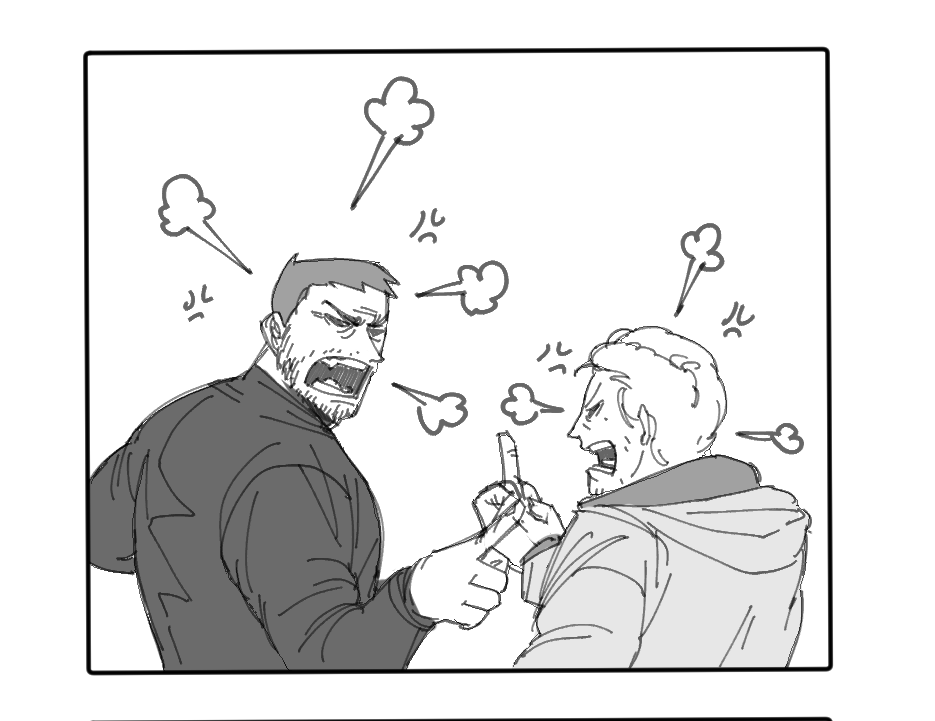 #ChrisRedfield #EthanWinters #ResidentEvil Winterfield .. a quick comic on how they're arguing like an old couple... Ethan has NO FEAR arguing with Chris...