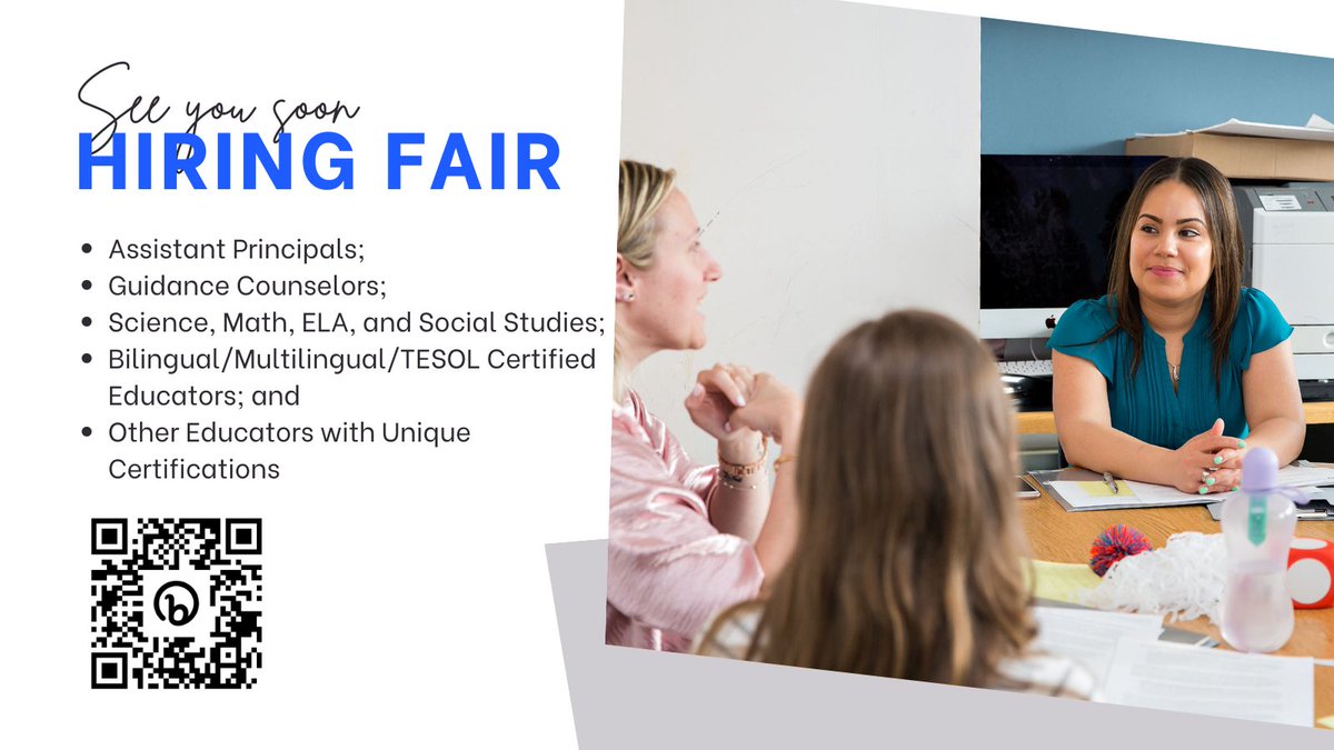 Join us this Wednesday at the #NYCPublicSchools Hiring Fair. We are looking for passionate, bold, mission-driven candidates to join our early college schools! Meet, chat, and discuss opportunities to help drive student success outcomes across our network.
eventbrite.com/e/nycdoe-hirin…