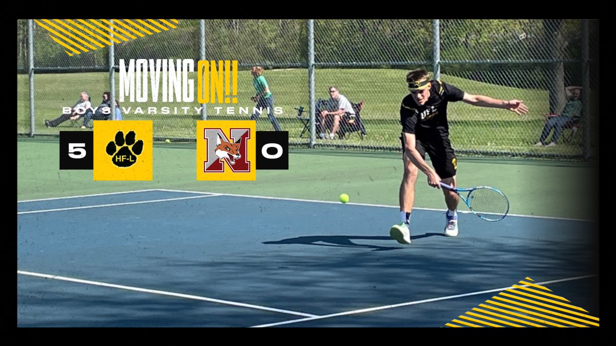 HFLCSDAthletics's tweet photo. Congrats to our boys tennis team who won their Sectionals pre-quarters match today over Newark! They move onto the quarterfinals tomorrow where they'll take on number one seeded Livonia. https://t.co/SrOU2Bg0Au