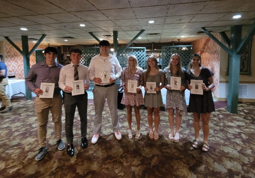 Portage’s Altoona Mirror Athletes of the Week pictured at tonight’s banquet.