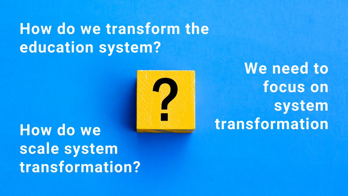 michaelbhorn's tweet image. When I hear calls about transforming existing systems, I recoil a bit and grow suspicious. If we’re serious about wholesale #systemtransformation, we likely need to be focused on disruptively replacing the existing system of #schooling.