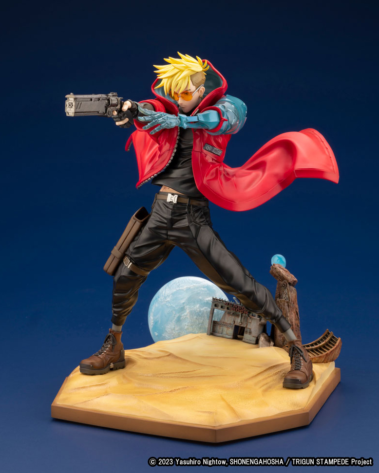 PRE-ORDERS OPEN
Vash the Stampede from the TV anime #TRIGUN STAMPEDE comes to life!

Don't miss out on the opportunity to order and check out the meticulous craftsmanship of his cybernetic arm and coat billowing in the wind!

bit.ly/Vash_the_Stamp…

#TRIGUNSTAMPEDE #Kotobukiya