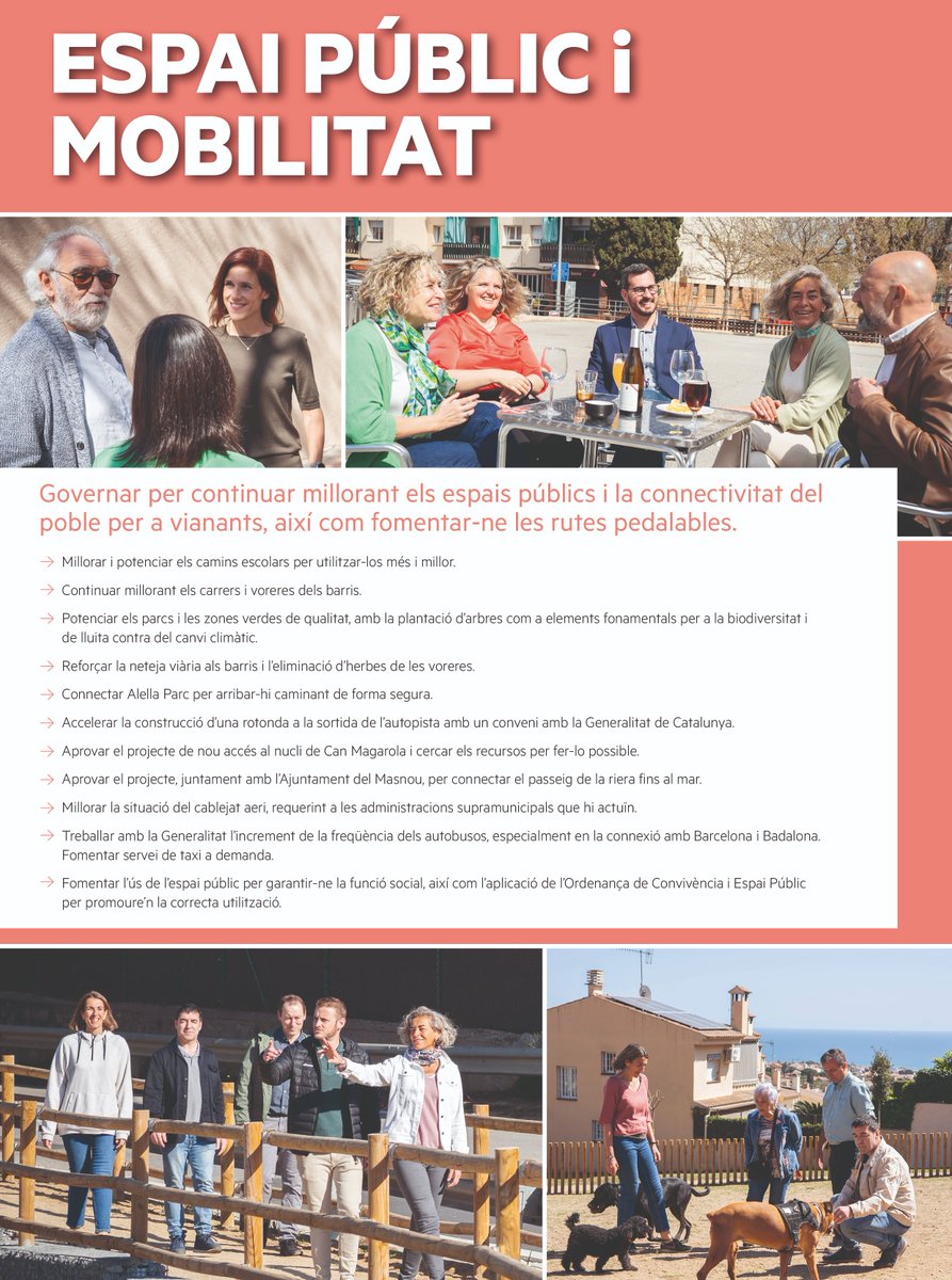✨Espai públic i mobilitat✨

👉Governar per continuar millorant els espais públics i la connectivitat del poble per a vianants, així com fomentar-ne les rutes pedalables.

#SomAlella #Alella2023 #FemRepublicà #Alella #Útils #Maresme #ErcSumemxAlella