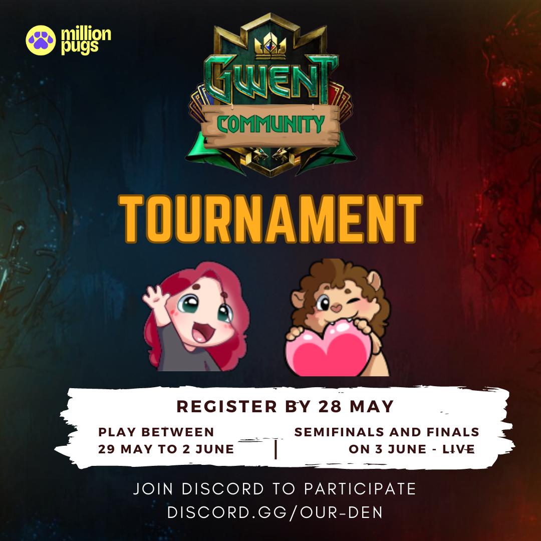 I promise me and <a href="/LionHart__/">Lionhart</a> will dress up fancy to cast YOUR game in the finals! So who will become the next <a href="/PlayGwent/">GWENT: The Witcher Card Game</a> Den Champion?

There's time till this Friday to join our community tournament - tournaments.playgwent.com/tournament/e01… 

Don't forget to jump in the discord too!