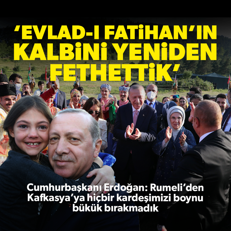 yenisafak's tweet photo. Cumhurbaşkanı Erdoğan, sosyal medya hesabından seslendi:

▪ "Biz 'nerede bir vatandaşımız, soydaşımız varsa oradayız' şiarıyla Rumeli’den Kafkasya’ya hiçbir kardeşimizi boynu bükük bırakmadık."