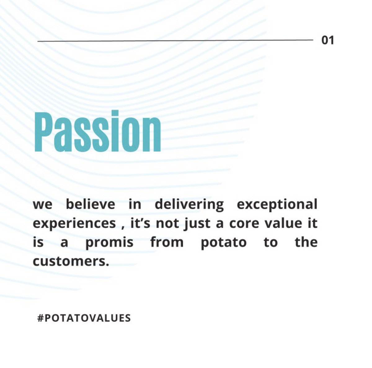 PotatoTech2015's tweet photo. Potato’s core #values include “ we put #people first , we purse #excellence, we act with #integrity, #leadership, and we serve our country# “ https://t.co/pu4l5f2hiM