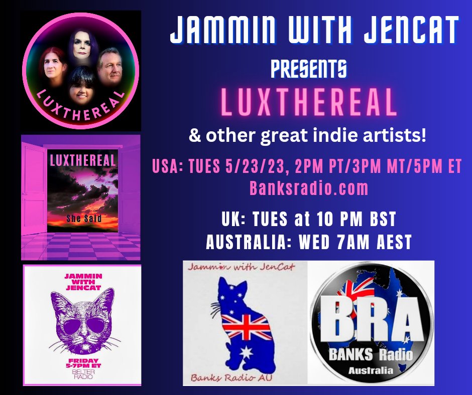 🗣New Post by TheRepostCrew: 🗣New Post by TheRepostCrew: 🗣New Post by luxthereal1: TODAY! JAMMIN With JENCAT USA: TUES 5/23 2PM PT/5PM ET banksradio.com #retweet @luxthereal1 @rtItBot @rttanks @BanksRadioAU @DJencat @rtItBot @rttanks @Tra…