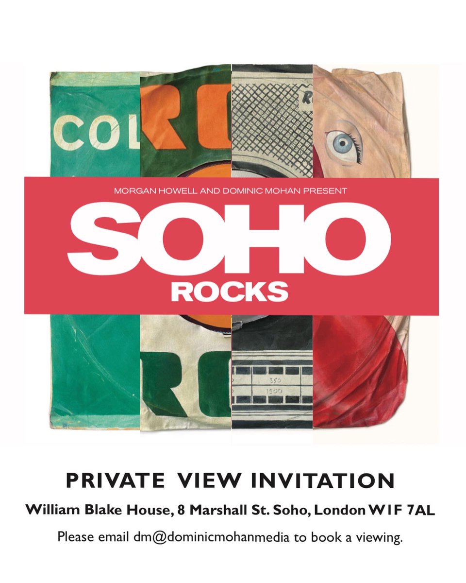 SuperSizeArt's tweet photo. Last 2 days of my #SohoRocks show. Iโm there from midday today. Every record hand painted in 3D Supersize scale was either written, performed, recorded or about this sacred square mile. https://t.co/Sm724p4JvZ