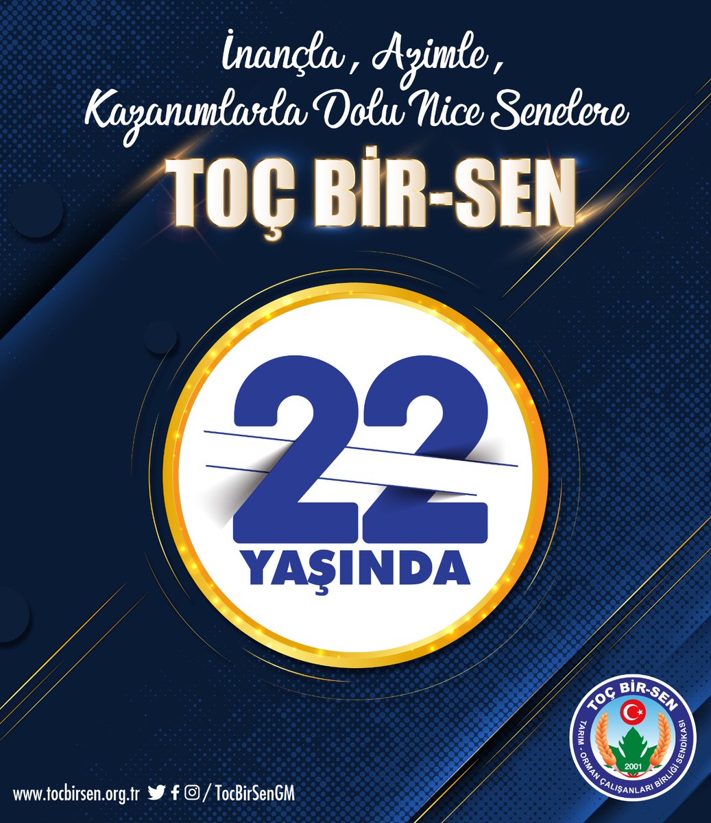 huseyinozturk_1's tweet photo. ‘Güçlü Memur, Güçlü Türkiye’ idealiyle ter dökmeye,

Daima Hak ve Hakikati haykırmaya,

Emek mücadelesine öncülük etmeye,

Kamu Çalışanlarımızın, Üyelerimizin, Ülkemizin, Milletimizin ve Gönül Coğrafyamızın sesi olmaya devam edeceğiz.

#TocBirSen22Yasında 
#Nice22Yıllara https://t.co/NsWsjTfcQM