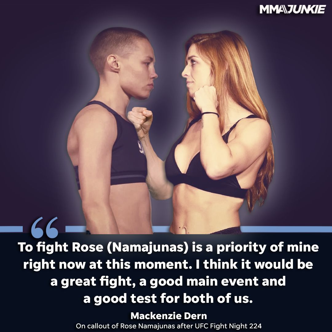 MMAWorldInside's tweet photo. Mackenzie Dern sees Rose Namajunas as a “priority” after her #UFCVegas73 main event win.

Full story: https://t.co/KmrHO6IwIY https://t.co/q2hT8Kqmuk