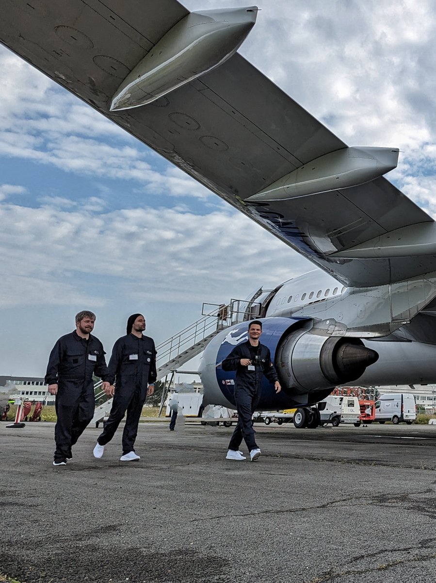 xolo3D's tweet photo. Meet our stellar crew, all set for our first zero-g flight. We're stepping into a new frontier of 3D printing with Xolography. Buckle up and join our journey!🚀💫 #XoloVoyage #DLR40 #AirZeroG #Novespace #Xolography 
@AirZeroG @DLR_SpaceAgency https://t.co/WW1VyKgU8K