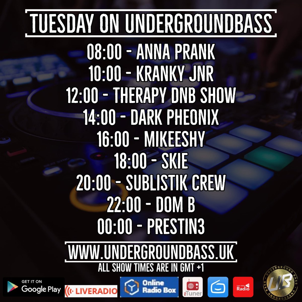 UGBassOLDSKOOL's tweet photo. Good morning, the suns shining and the BASS is booming π
Starting off with Bristol's finest ANNA PRANK
Oldskool / Newskool breaks breakfast show!|
Find us everywhere! most apps / radio tuner / Sonos / myTuner #NotOnDab The REAL UNDERGROUND
https://t.co/IXo2HXIvwG @FmUnderground https://t.co/Akka8new0S