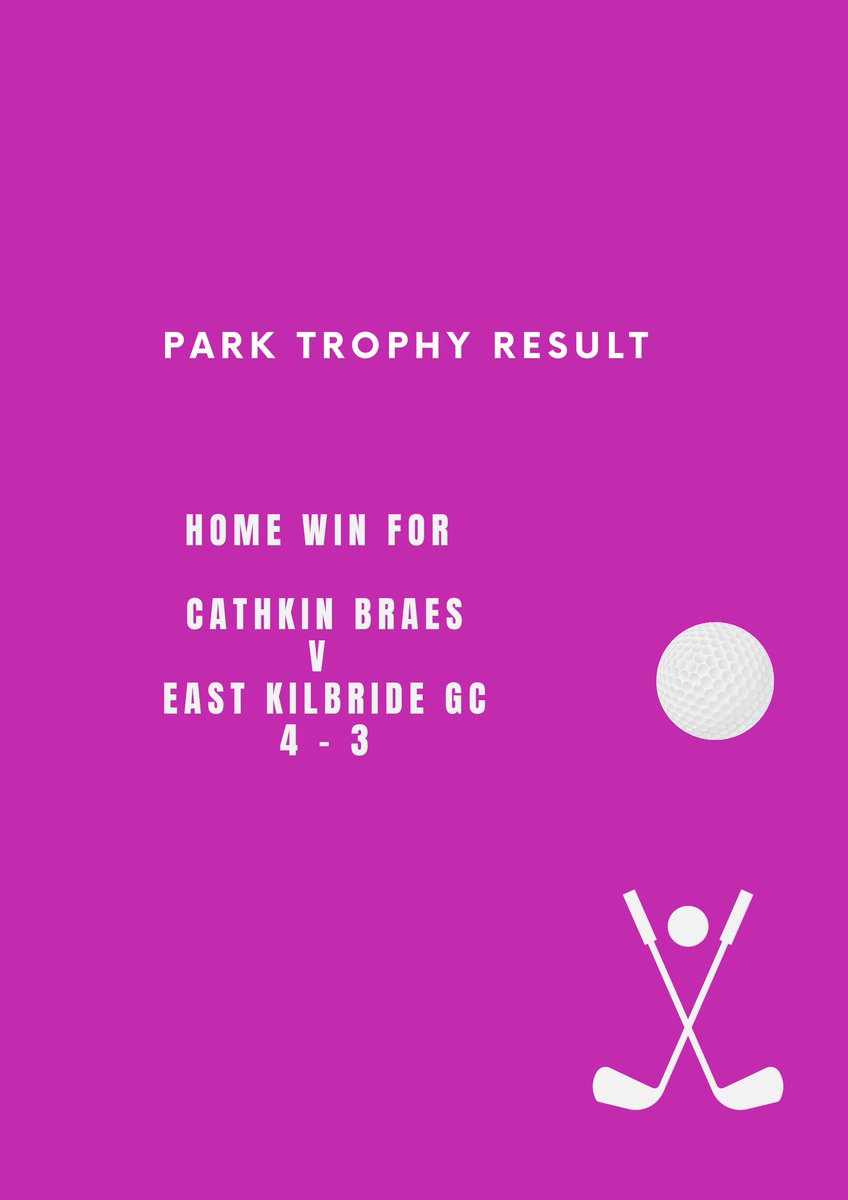Well done to our Ladies Park team with a fantastic result against East Kilbride GC who were last years league champions! 👏👏👏
