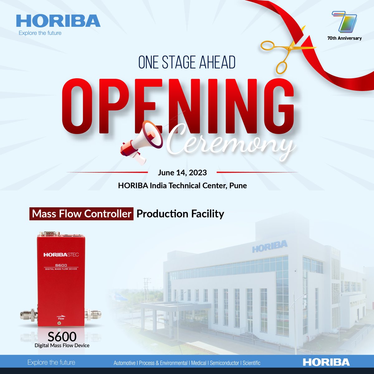 horibaindiapvt's tweet photo. We are glad to announce the opening ceremony of the Mass Flow Controllers (MFC) Production Facility, under the Make In India initiative at HORIBA India Technical Center, Pune on June 14, 2023.

#HORIBA #HORIBAIndia #HORIBASemiconductor #MassFlowControllers https://t.co/MCCHTXRLU9