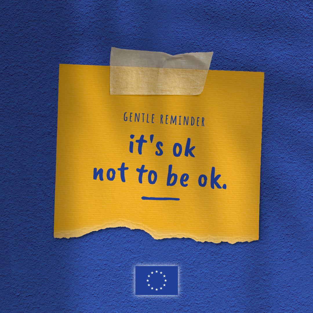 It's ok not to be ok.
and it’s ok to ask for help.

For the many who feel anxious and lost, appropriate, accessible and affordable support can make all the difference.

To this end, we have already allocated €27 million to mental health actions.

#EuropeanMentalHealthWeek