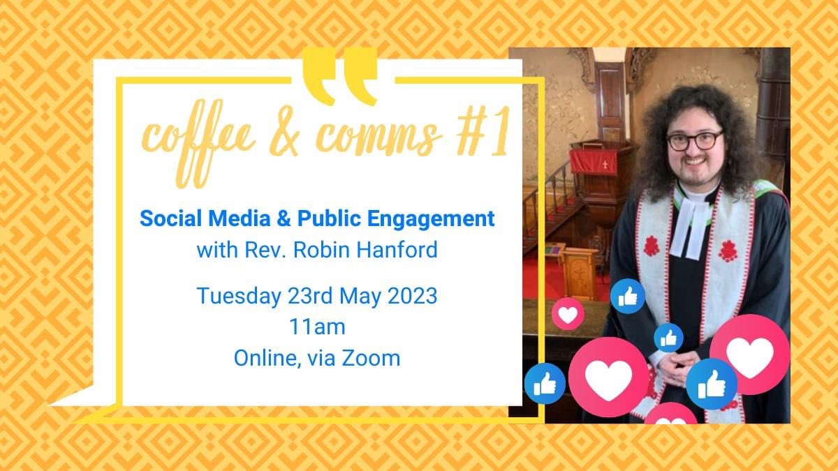 ***This morning at 11am***

ONLINE EVENT: Coffee & Comms #1 – Social Media & Public Engagement (Tues 23 May, 11am) ☕🤓

Full info: facebook.com/events/7829677…

#RadicalCommunity #RadicalSpirituality #TheUnitarians #CoffeeAndComms