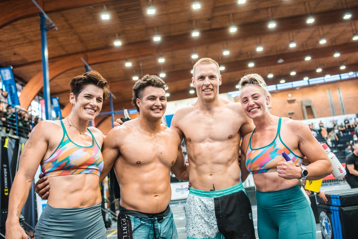 CrossFitGames: Working in pairs, the team moved swiftly through its rounds of row and ski calories, synchronized dumbbell snatches, and box jumps. 

The team finished third overall in the competition.