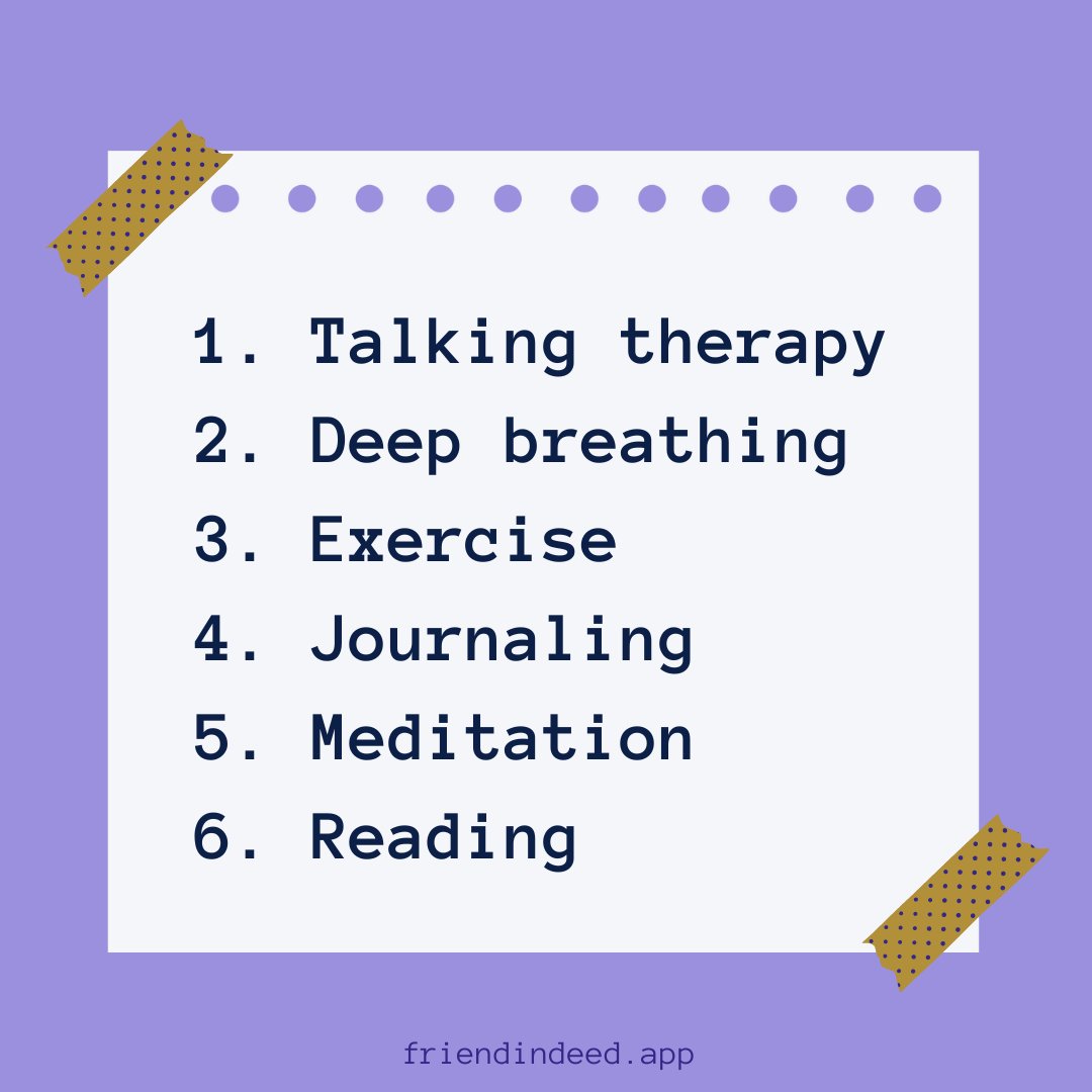 friendindeedapp's tweet photo. Here are some true ways to relieve stress and anxiety.. Let us know in the comment below what are some other questions you have..

#stress #anxiety #relieve #true #ways #talkwithsomeone #breath #meditation #exercise #deepbreath #anonymous #friendindeed https://t.co/F9nqm6hZnA