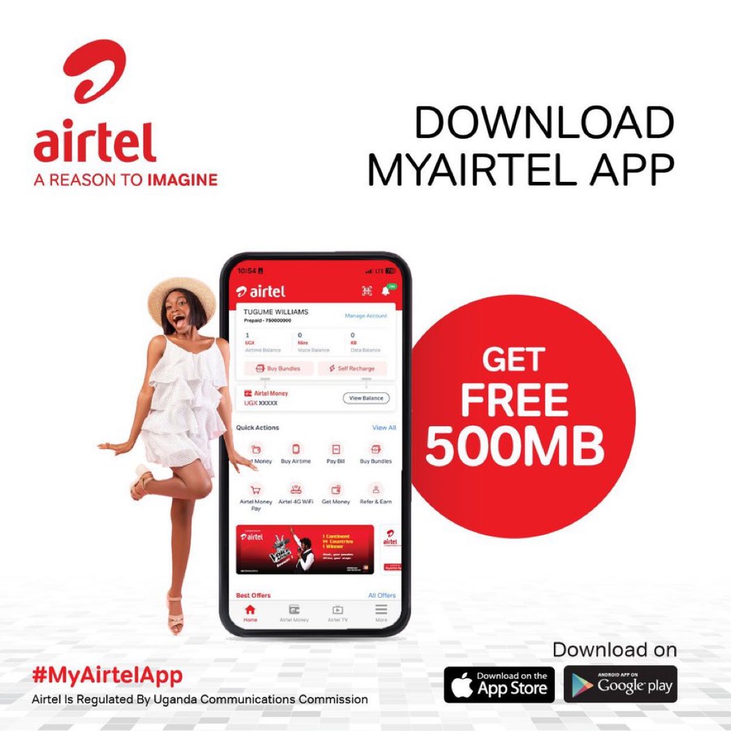 500 Mbs Up for Free !!!! 

You can get this data by downloading  #MyAirtelApp and then register on it to be able to get the data 👏🏽
Download  here:
airtelafrica.onelink.me/cGyr/qgj4qeu2

#AReasonToImagine @Airtel_Ug