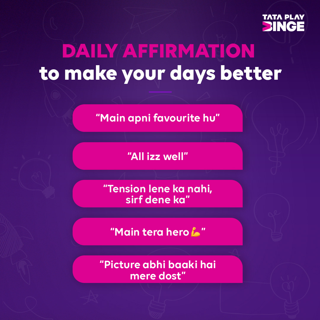 TataPlayBinge's tweet photo. Save this post so you can read it out daily! 🏹
#BollywoodDialouges #JabWeMet #3Idiots #MunnaBhaiMBBS #OmShantiOm https://t.co/aPYAz7xS4A