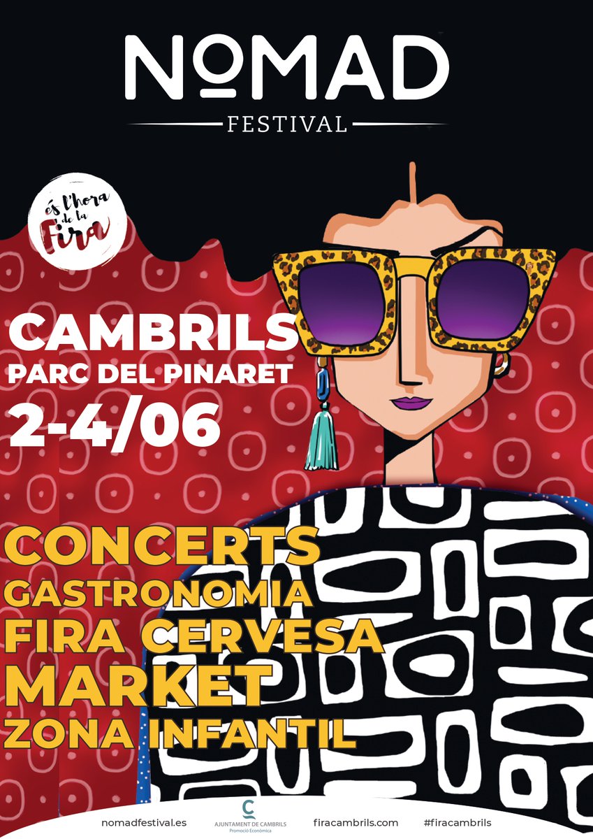 PROMOCIÓ ECONÒMICA | 📍 El Nomad Festival aterra al parc del Pinaret, del 2 al 4 de juny, en el marc de la <a href="/FiraCambrils/">FiraCambrils</a>.

✅ Una fusió de música en viu, gastronomia, animació familiar i market de dissenyadors independents us esperen a Cambrils! 

#Cambrils