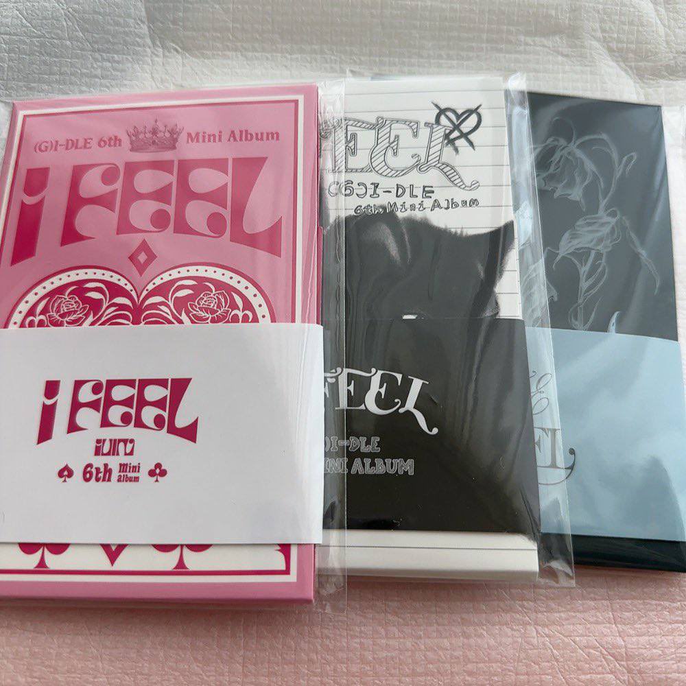 vjaeff's tweet image. [ HELP RT - MY 🇲🇾]
GIDLE I FEEL ALBUM

RM29 each sealed

cat ver           ✅✅✅
queen ver     ✅✅✅
butterfly ver ✅✅✅

- exc ems and local postage 
- no backout 
- close 27th may

#pasargidle