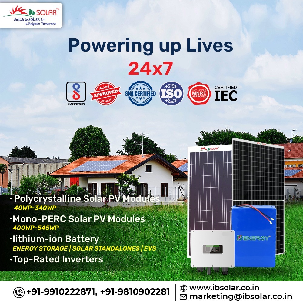 Powering up Lives non-stop. IB Power Products for Factories, Industry, Residential space and more 
.
.
Visit: ibsolar.co.in
For more info call us at +919910222871, +919810902281

#solarenergy #panel #sustainableenergy #solarindia #solarpanel #ibsolar