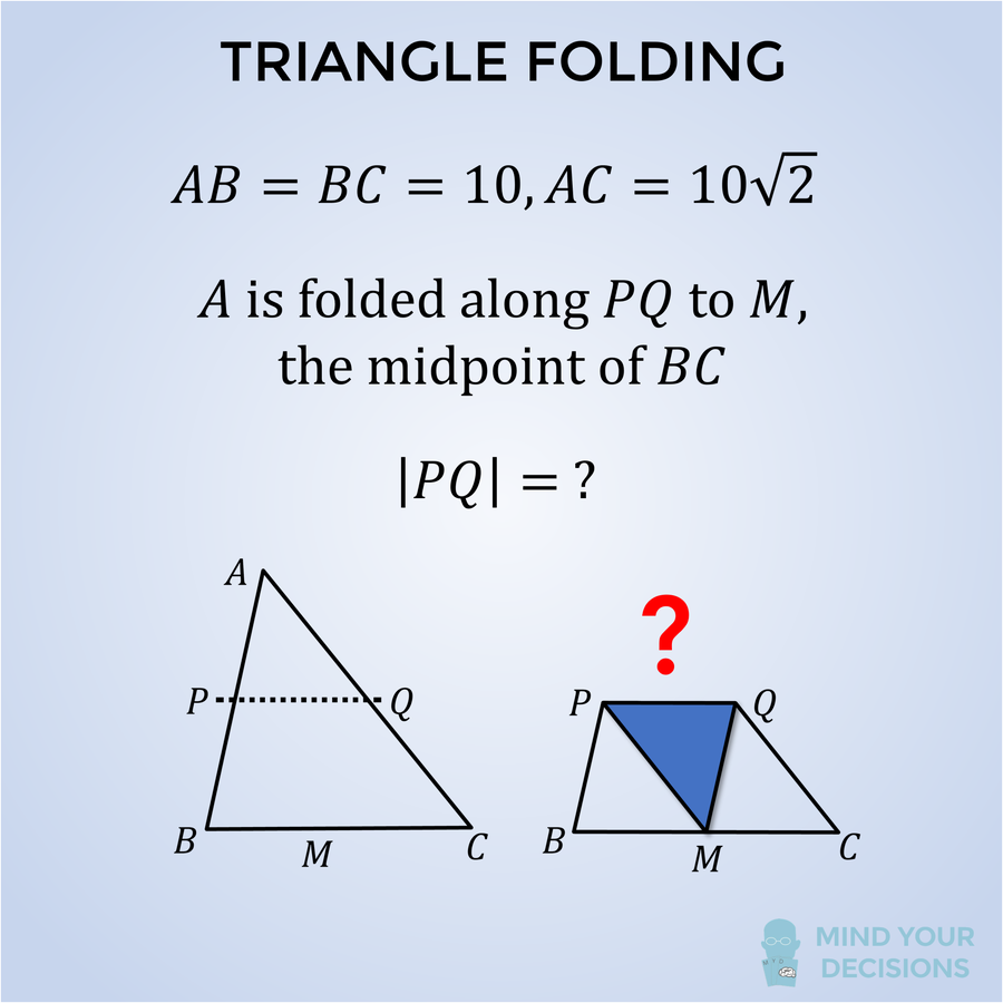 Presh Talwalkar from MindYourDecisions on Twitter "Geometry puzzle."