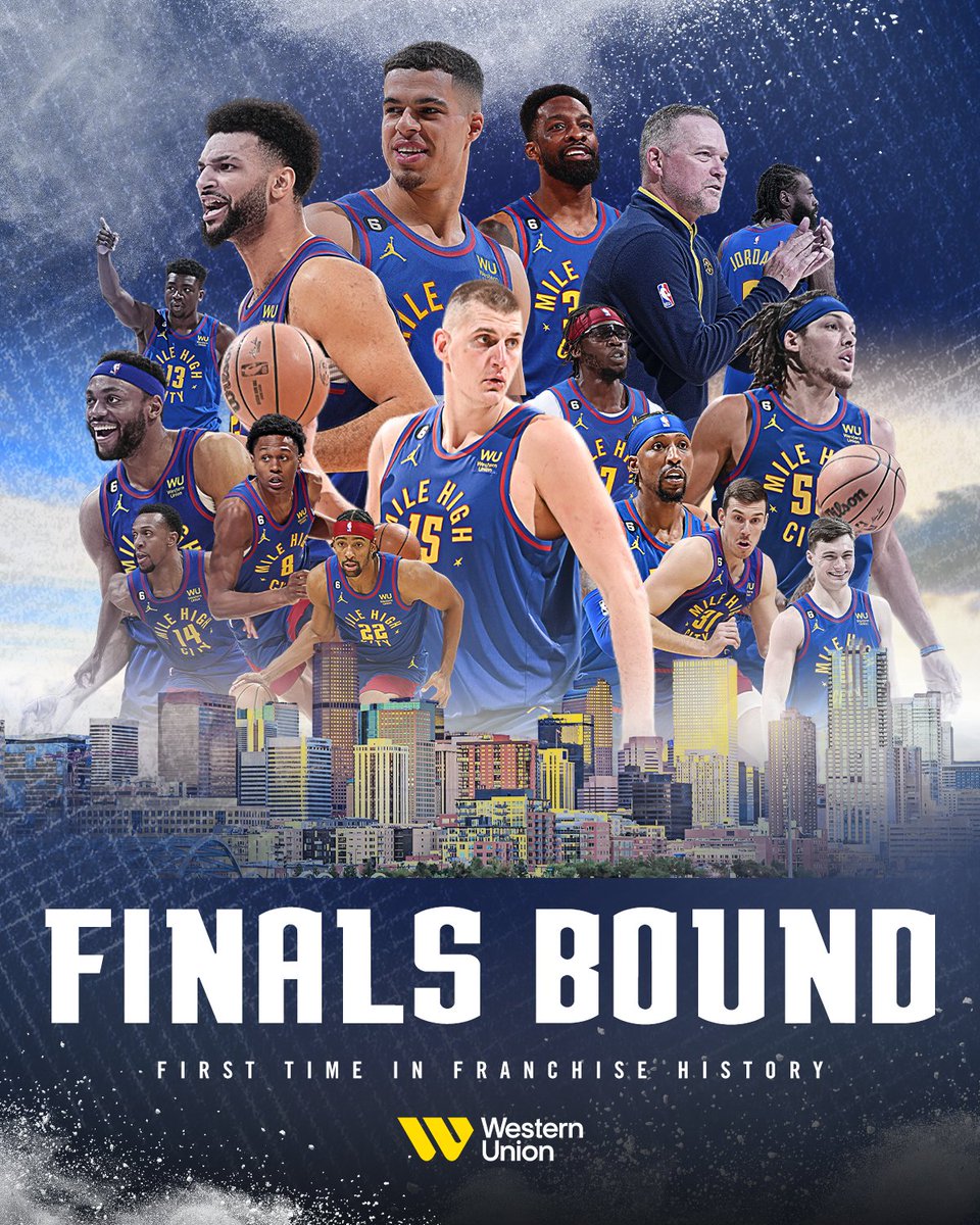 For the first time in franchise history, your Denver Nuggets are going to the Finals 

Witness history: nuggets.media/5.22FinalsTixTW