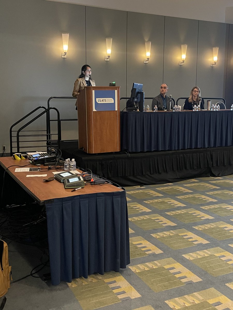 Recent Chief Fellow @deeparamadurai presents not one but two oral abstracts in disparities in ICU care. Just amazing! @PennPulmonary Couldn’t be more impressed with all she’s done so far. #ATS2023