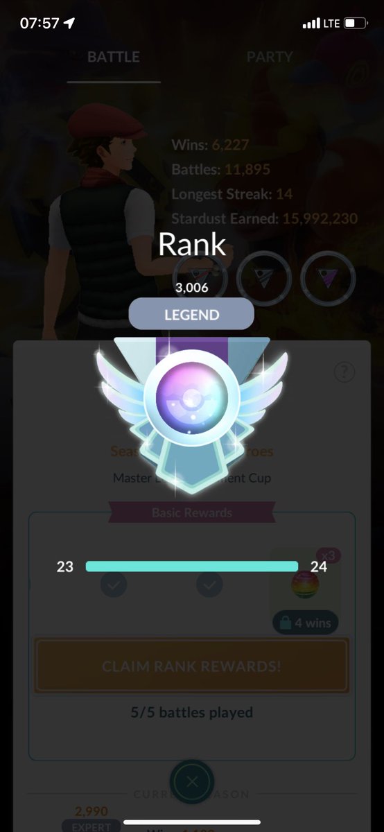 lcarjunn's tweet image. First time ever legend on pogo 
Thanks to element cup which was good to play 
When it started I was at 2390 and today after 5 days legend 🫣
Thank for all the resources @pvpoke and @JonkusPKMN for helping me threw videos or website … #PokemonGO #GOBattleLeague #elementcup