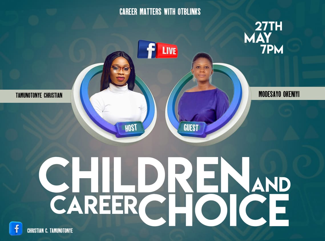 CareerMattersOT's tweet photo. Children should be acquainted with the world of work.
Join us in this life webinar as we disect all there is to know about children and career choice. 

Date: Saturday, 27th May 2023
Time: 7pm
Venue: Facebook Live

Click on the link below 👇 to Join us.

https://t.co/RTAovUQLPJ https://t.co/x9yDnsZpyz