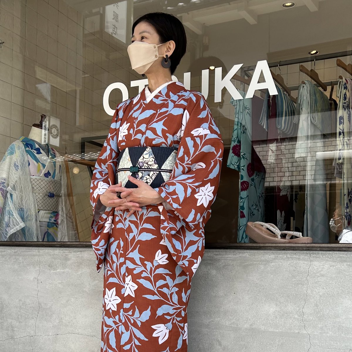 超目玉枠】 うさぎ小町 大塚呉服店 半幅帯 ペルシャ紋 スイート