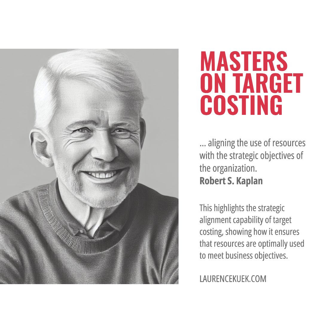 Target Costing Week (Day 2)

Unlock with insights from top management minds: Drucker's proactive approach, Taguchi's cost alignment & Kaplan's strategic resource alignment. 

Biz power tool for success. 

#Targetcosting #PeterDrucker #GenichiTaguchi #RobertKaplan