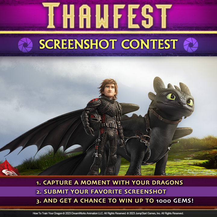 SchoolOfDragons's tweet photo. Screenshot Contest is here! Be sure the check our website for information on Rules and Regulations! #Thawfest2023 #SchoolofDragons https://t.co/RLDV3ZSvQl