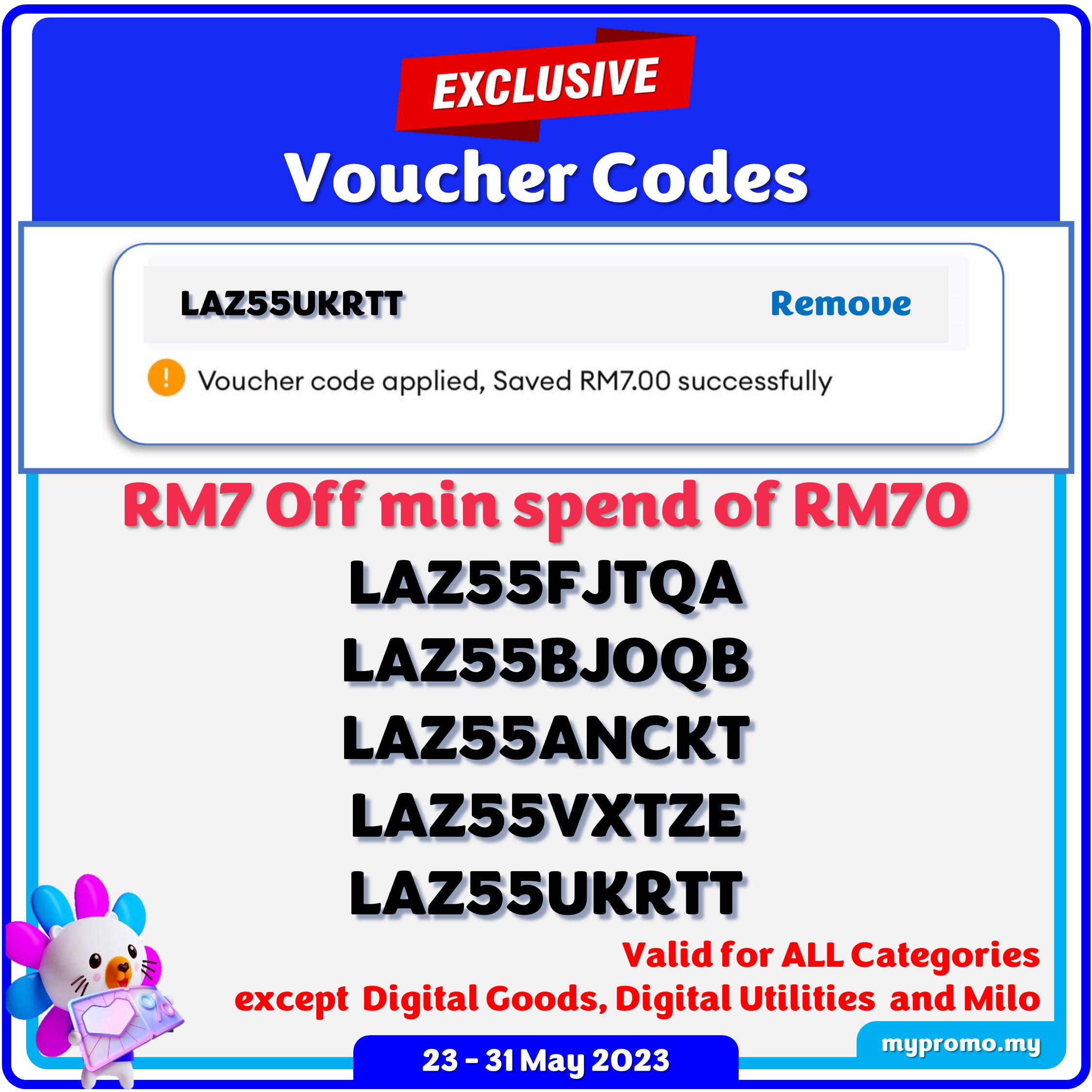 Lazada Payday RM7 Off Voucher 