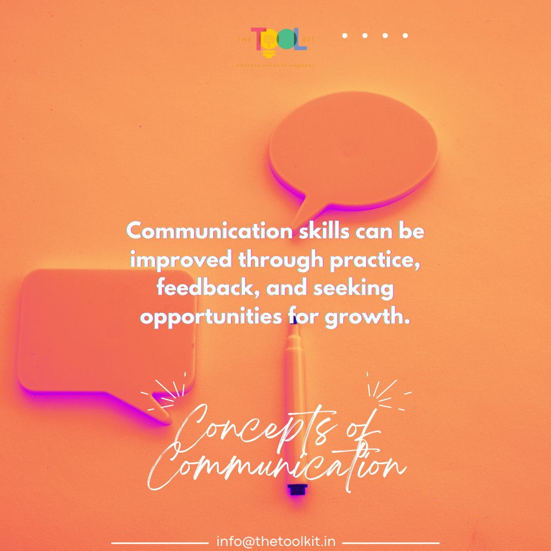 thetoolkit_in's tweet image. #Communication skills can be developed through practice, feedback, and continuous learning.

#conceptsofcommunication #effectivecommunication #verbalcommunication #writtencommunication #nonverbalcommunication #communicationskills #languagebarriers #listening #relationshipbuilding