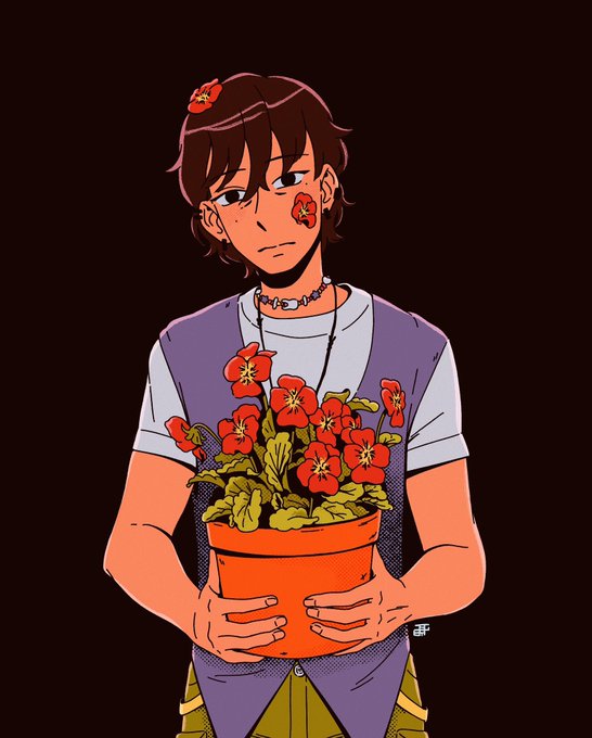 「flower pot male focus」 illustration images(Latest)