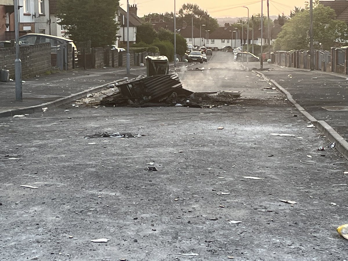 tomosmorgannews's tweet photo. Remnants in Ely, Cardiff, this morning after a riot broke out here overnight more on ⁦@BBCBreakfast⁩ ⁦@BBCNews⁩ https://t.co/Zr3X8RzsMz