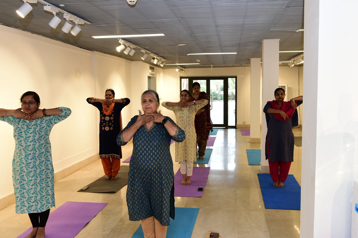 ignca_delhi's tweet photo. Yoga classes commenced at IGNCA for the staff members, organized by Kaladarsana Division, aiming at holistic wellness under the supervision of Yoga teacher- Shri Binay Kumar Thakur from 22nd May 2023.
#InternationalYogaDay2023
#IYD2023
#InternationalDayofYoga2023 
#YogainIGNCA https://t.co/PQQPXVWoUa