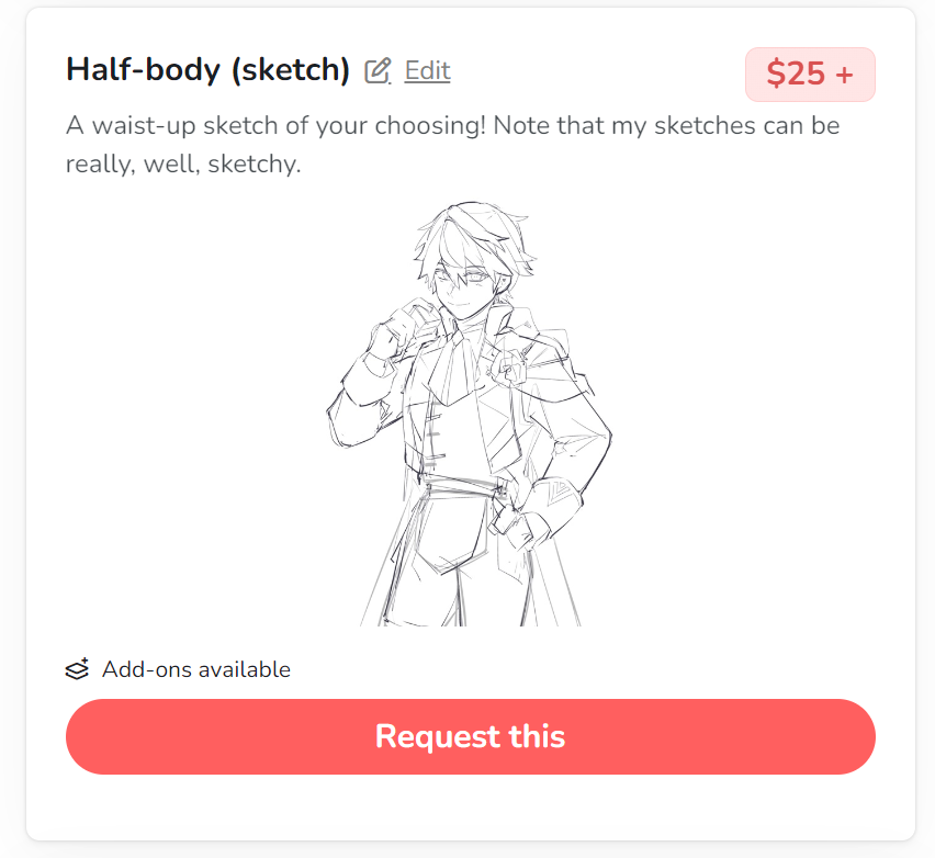 byuuli_'s tweet photo. I've added half and full body sketch options on ko-fi that is cheaper than the fully colored versions! Thank you all for the support 💜 https://t.co/LxFKLw58lB