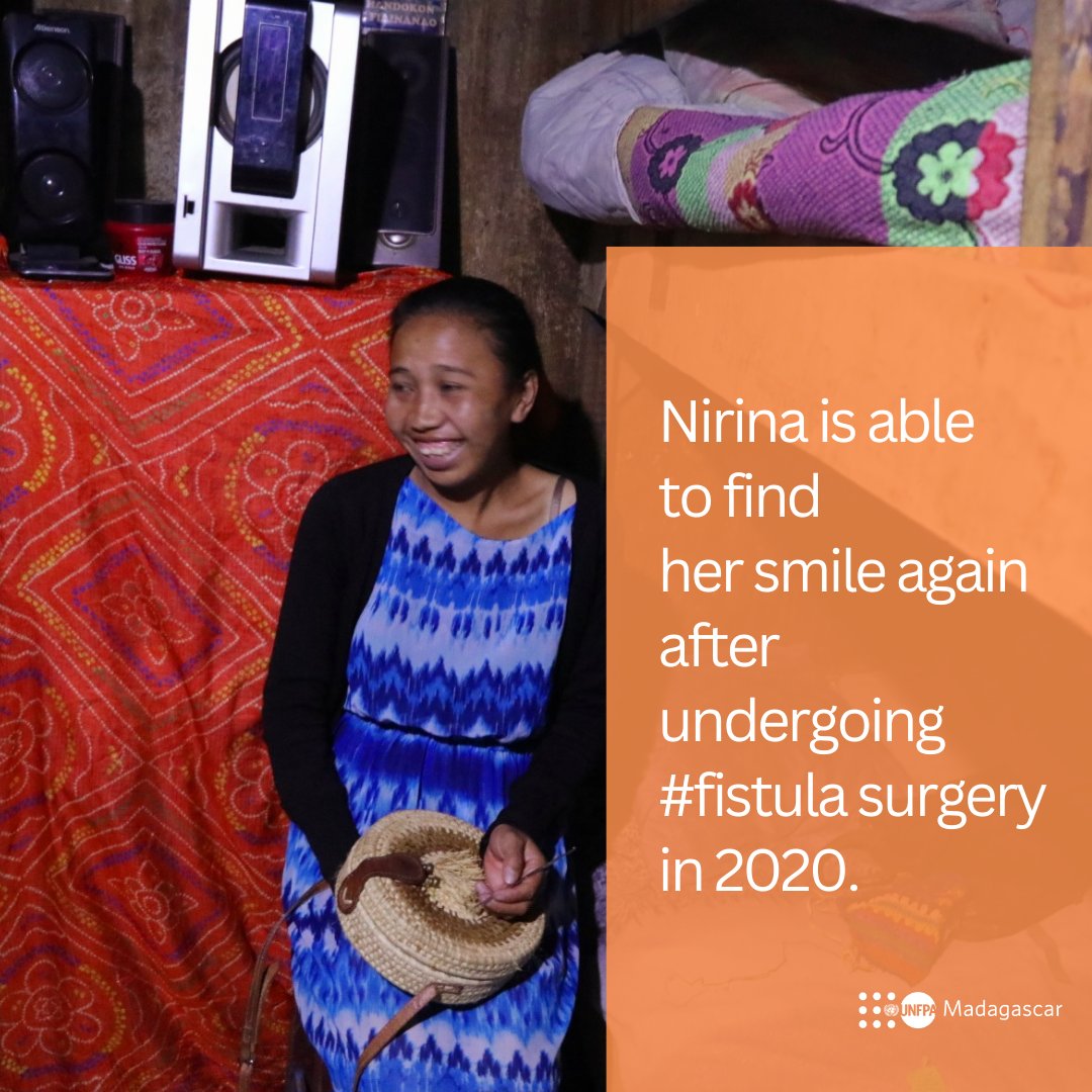 Marie Jaqueline Raharimanana in Antananarivo, Madagascar🇲🇬 has found her smile again after undergoing #fistula surgery in 2020.

She had sustained the childbirth injury following 2 full days of labour...

Find out more here⤵️ & our efforts to #EndFistula:
 unfpa.org/news/preventio…