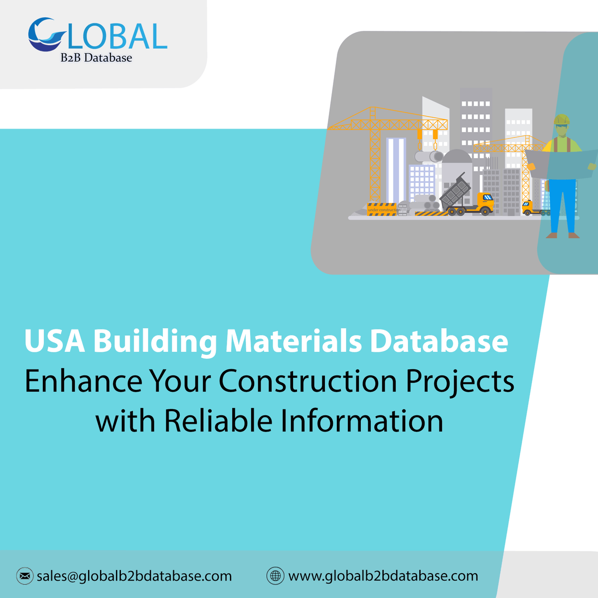 DatabaseB2b's tweet image. USA Building Materials Database! Enhance Your Construction Projects with Reliable Information
For more information, globalb2bdatabase.com or contact us at sales@globalb2bdatabase.com
#constructionmaterials #constructionindustry #buildingconstruction #buildingmaterials