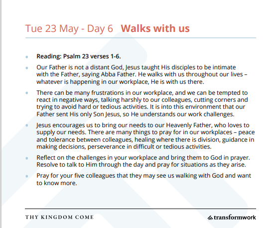 TWsocials's tweet photo. Here is today's reading taken from the Thy Kingdom Come workplace prayer diary. For tomorrow's reading and prayer click the link below:
https://t.co/IfbgWIwvUx
#prayer #workplace #transformwork #tkc2023 #thykingdomcome https://t.co/23QbMuYPdC
